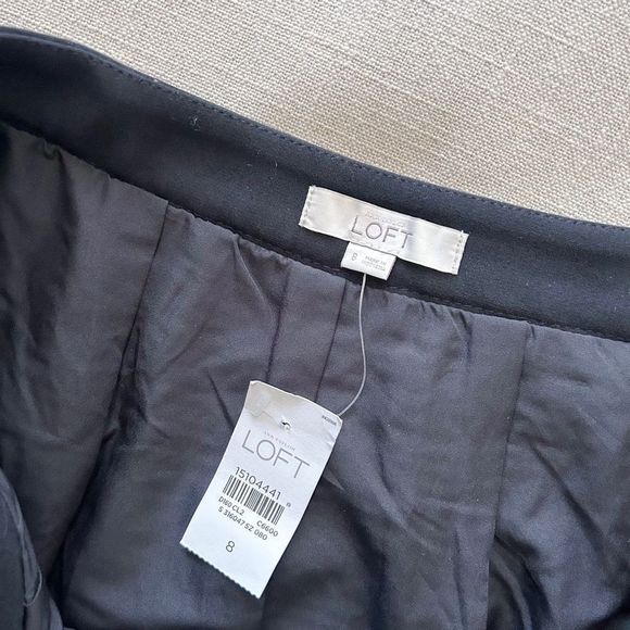 Loft Black Sparkle Pleated Skirt Size 8 - Picture 4 of 4